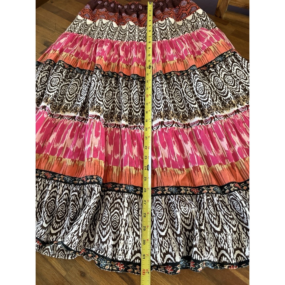 Notations Peasant Maxi Skirt Women's SMALL‎ / MEDIUM Crinkle Pull On Elastic - Picture 14 of 16